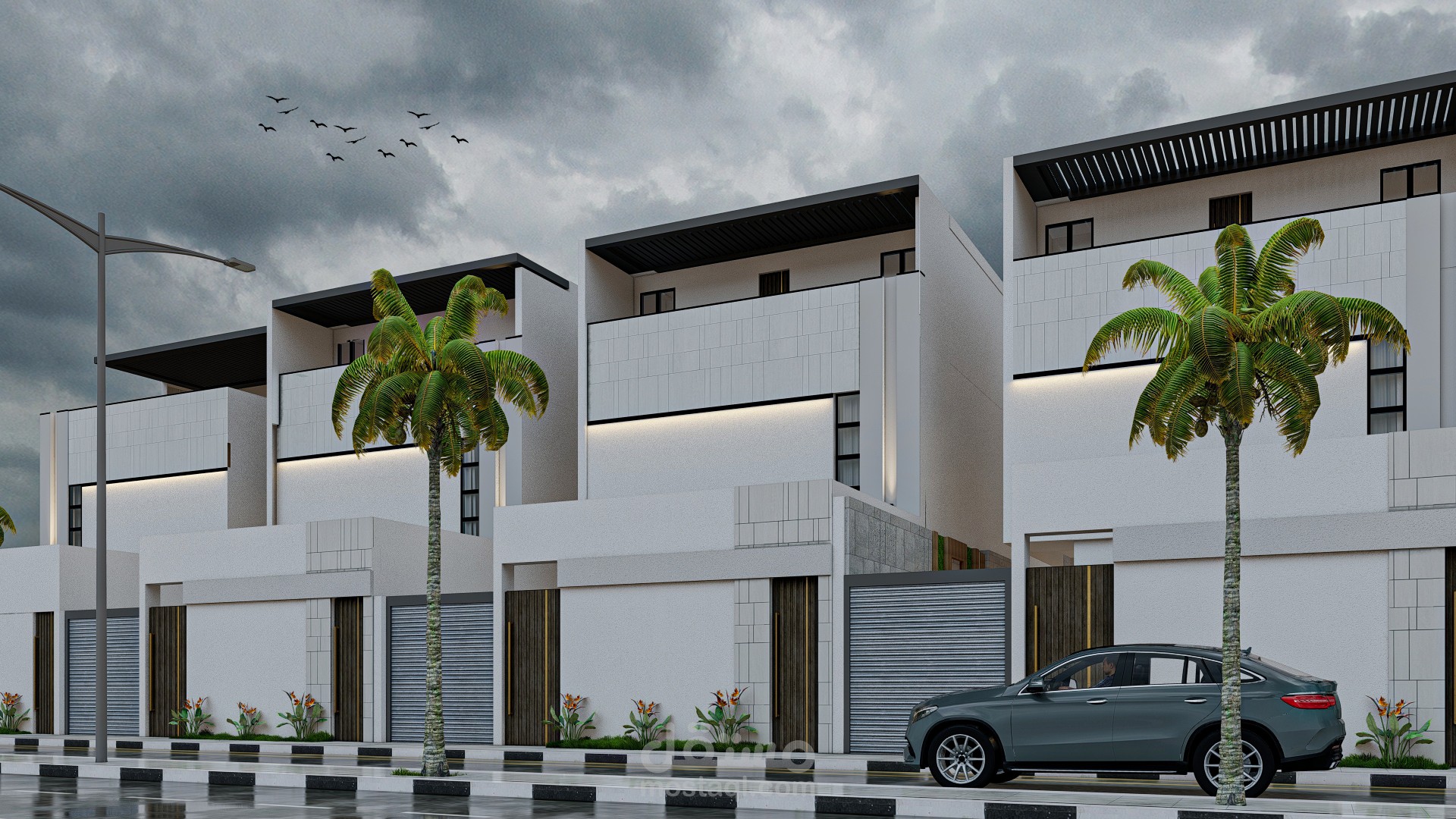 تصميم واجهة لمجمع سكني في السعودية