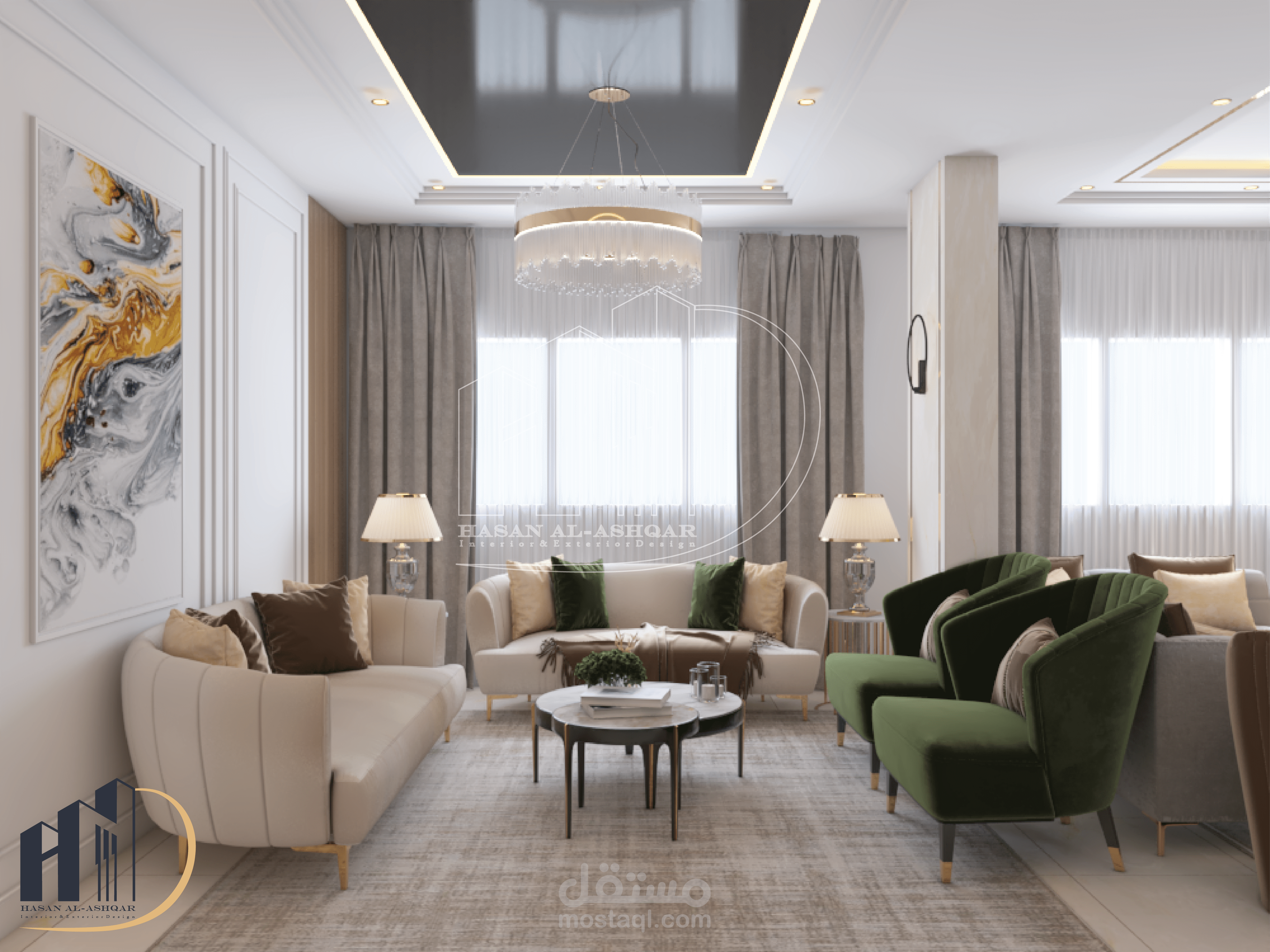 تصميم شقة سكنية بطابع مودرن