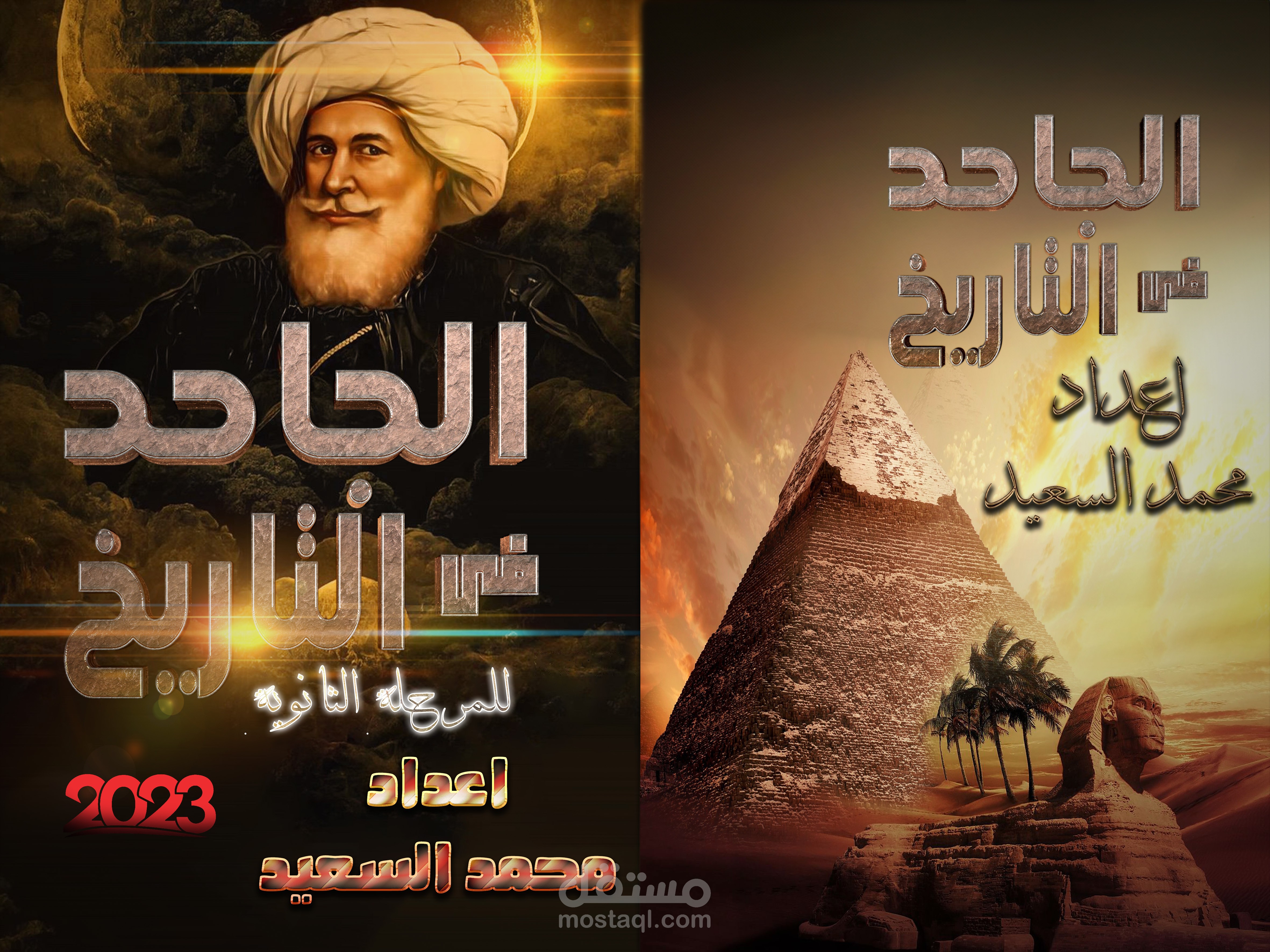 تصميم غلاف لكتاب عن مادة التاريخ المصرى