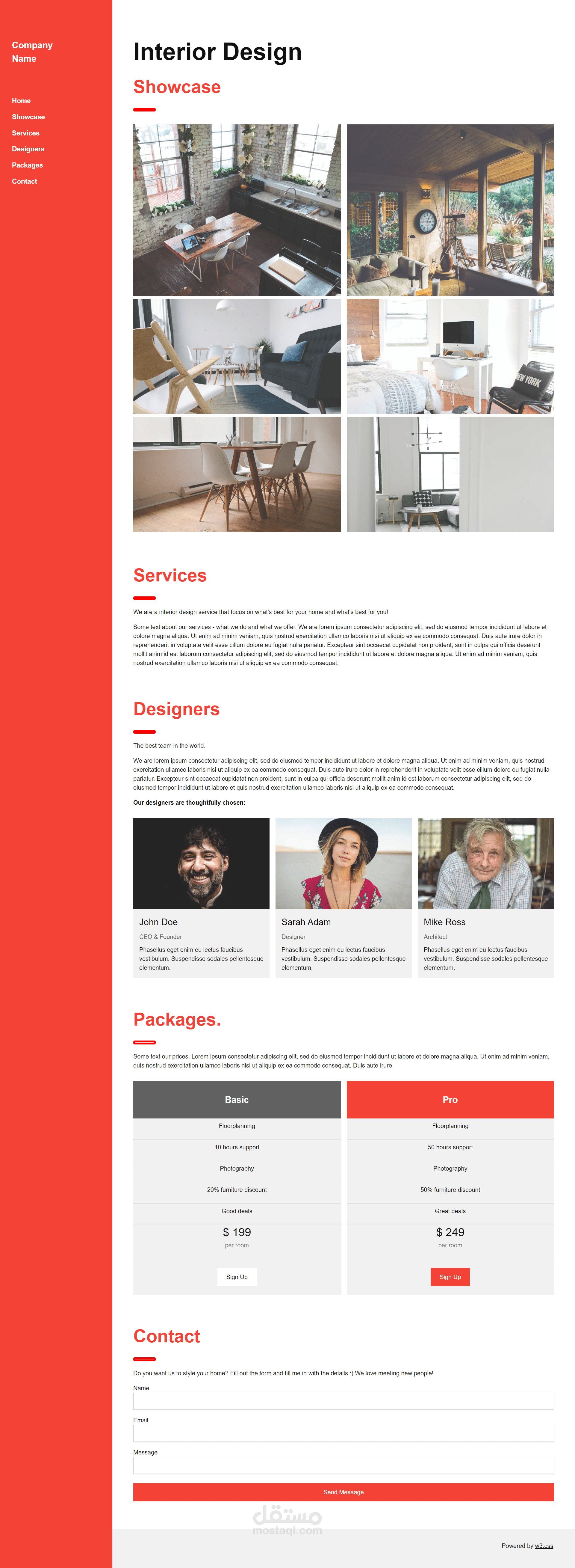 موقع ويب بسيط باستخدام html css