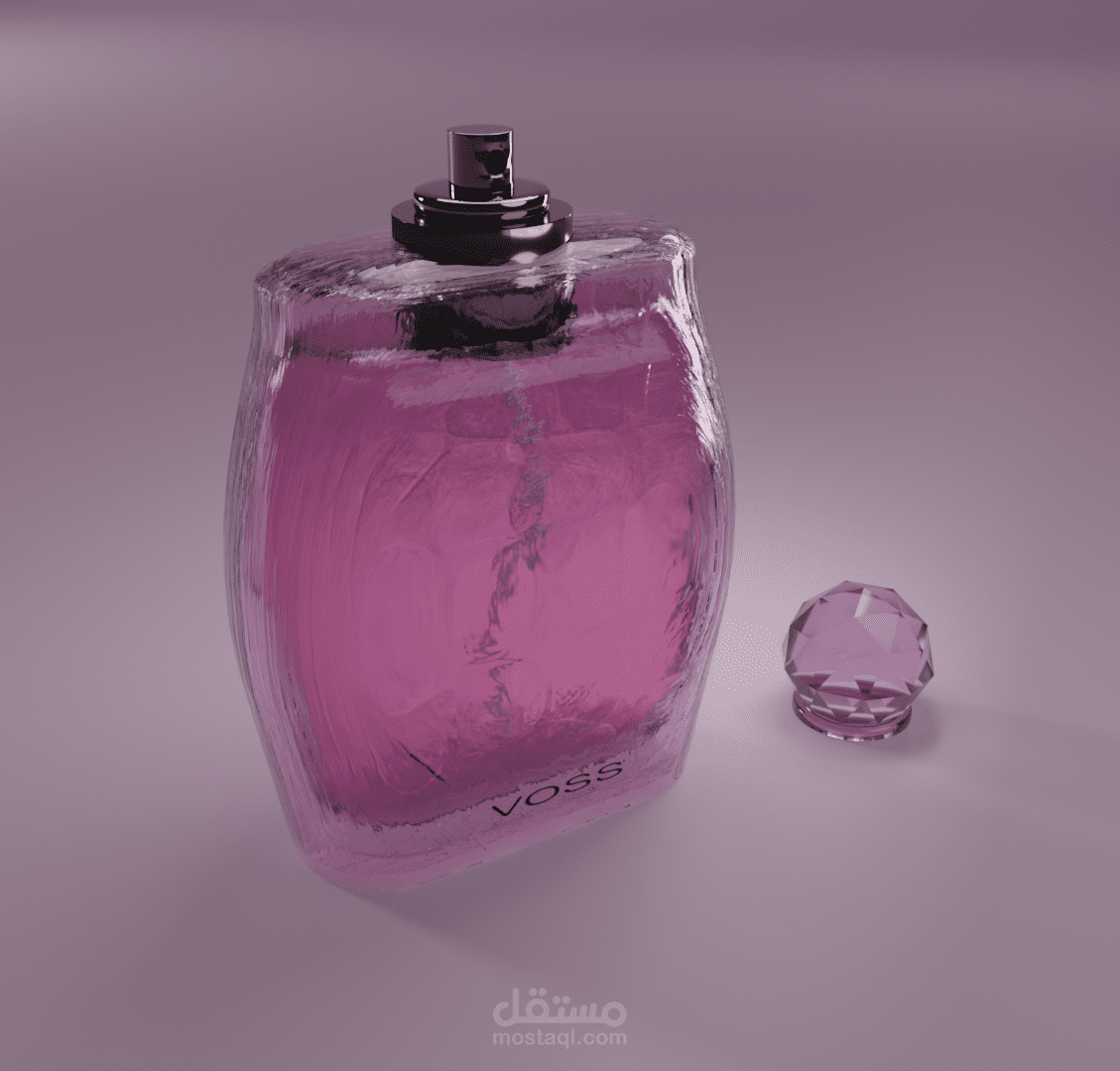 نموذج ثلاثي الابعاد لزجاجة عطر Voss وردية