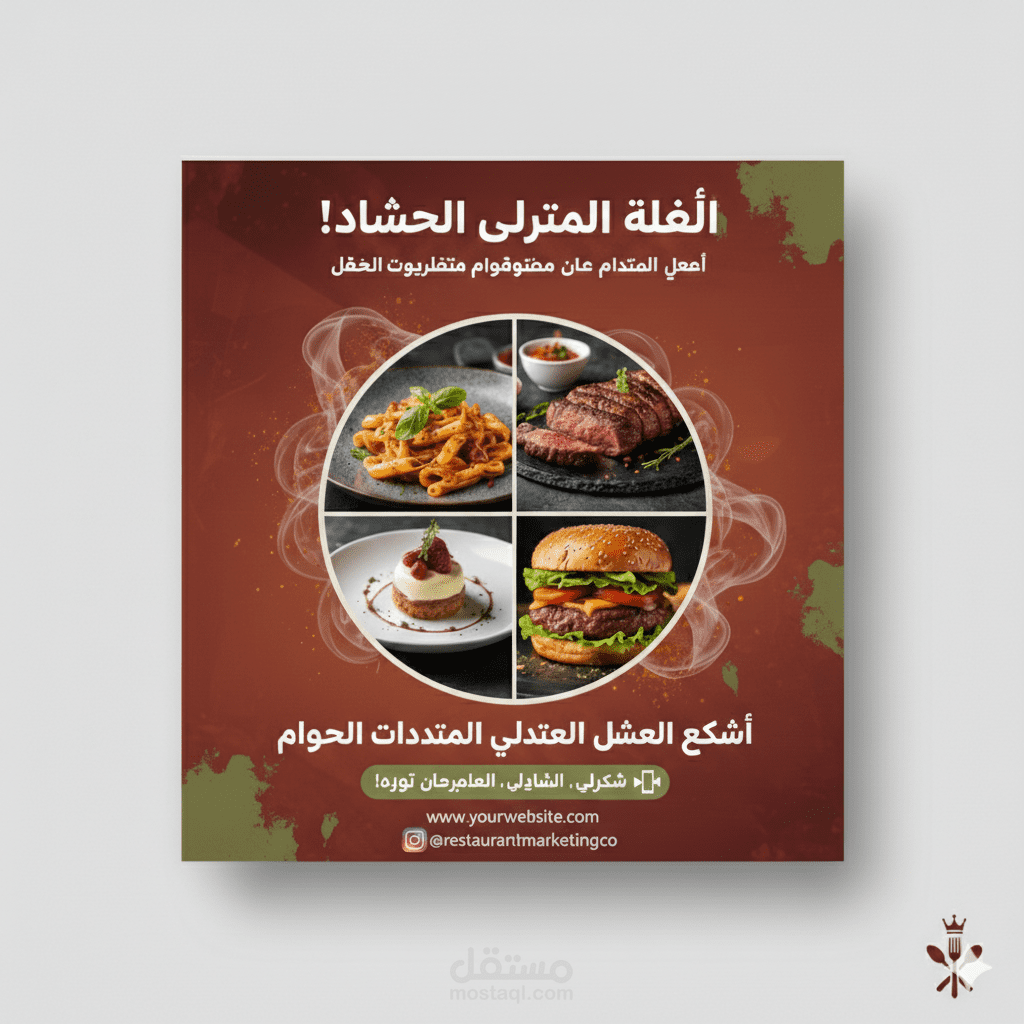 تصميم لإعلان لمطاعم برجر