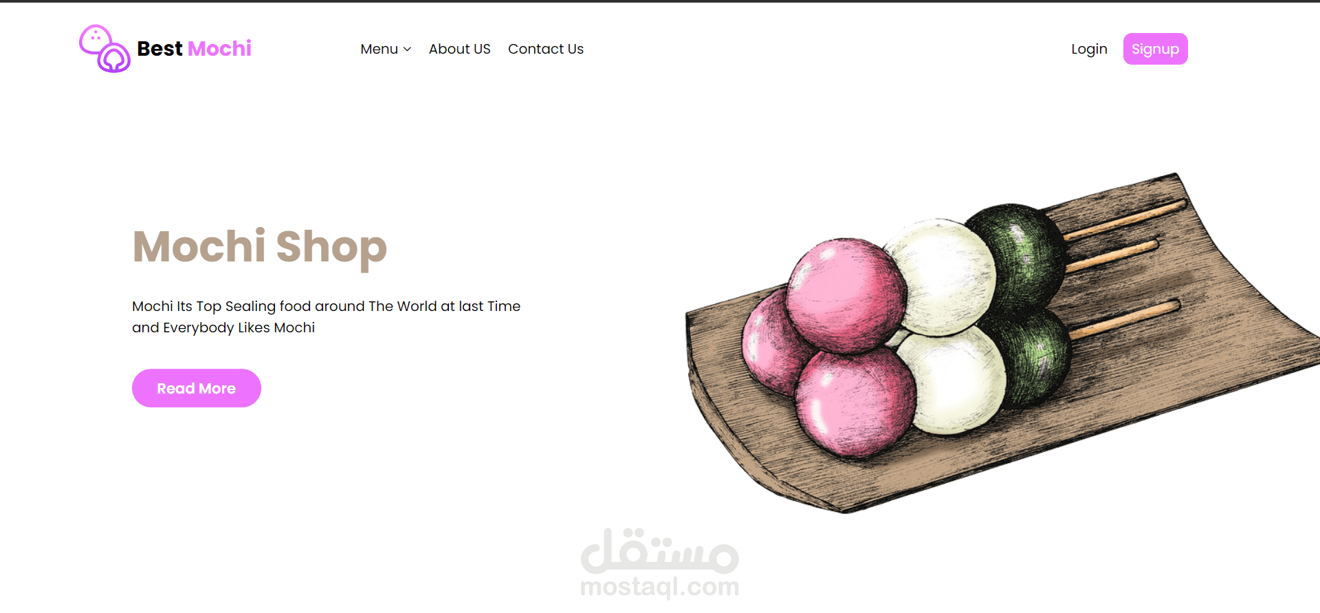 تصميم لموقع لبيع mochi