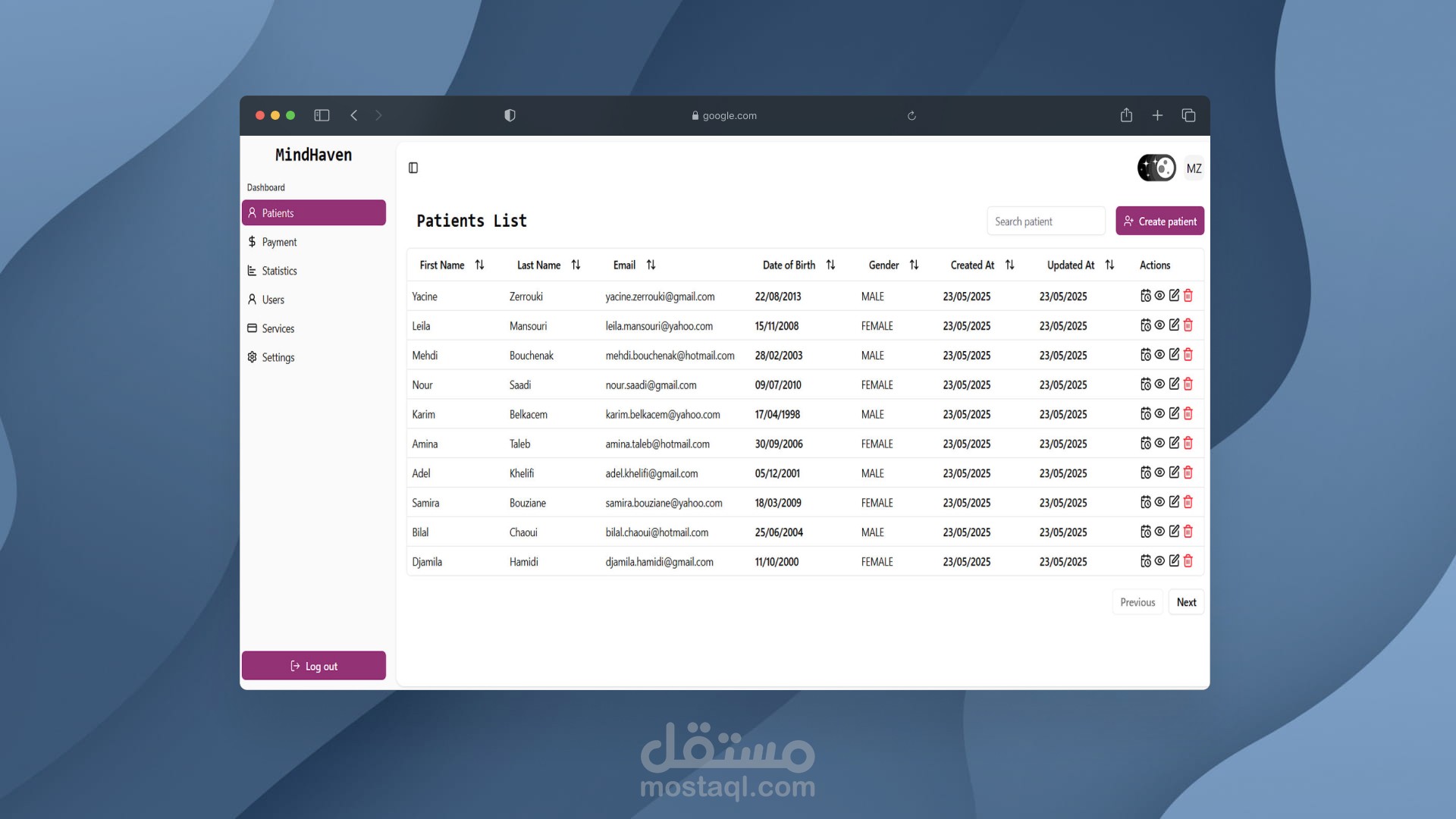 تطبيق ويب لمراقبة الصحة النفسية والرفاهية العاطفية