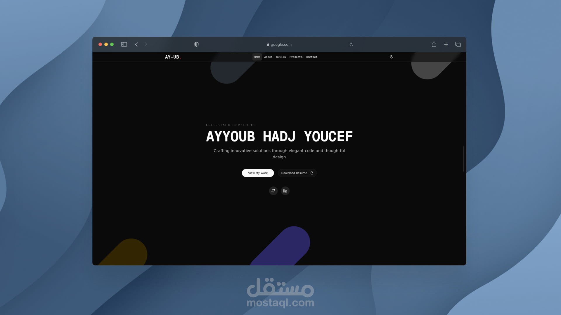مشروع بورتفوليو – تطوير  محفظة أعمالي كمطور ويب