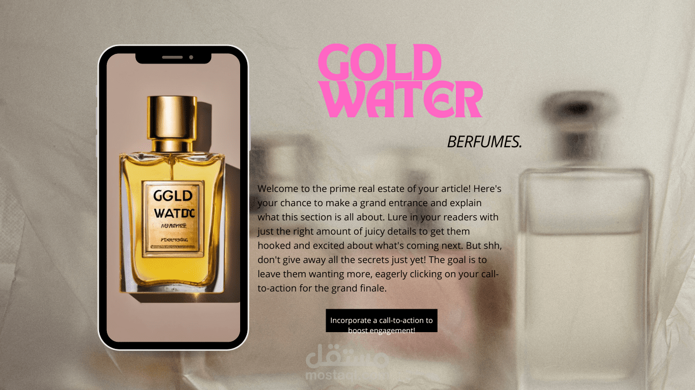 .Designing a Website interface & visual identity for Gold water for perfumes