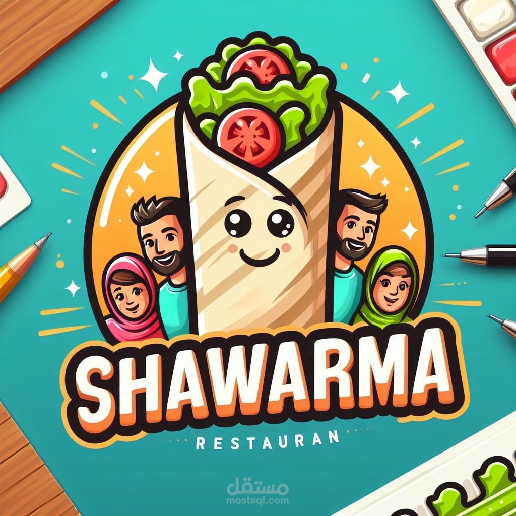 شعار لمحل شاورما