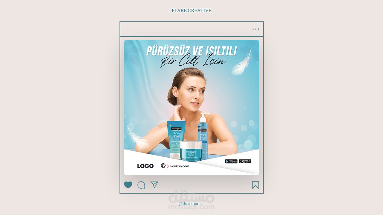 تصميم سوشيال ميديا | علامة تجارية لشركة العناية البشرة