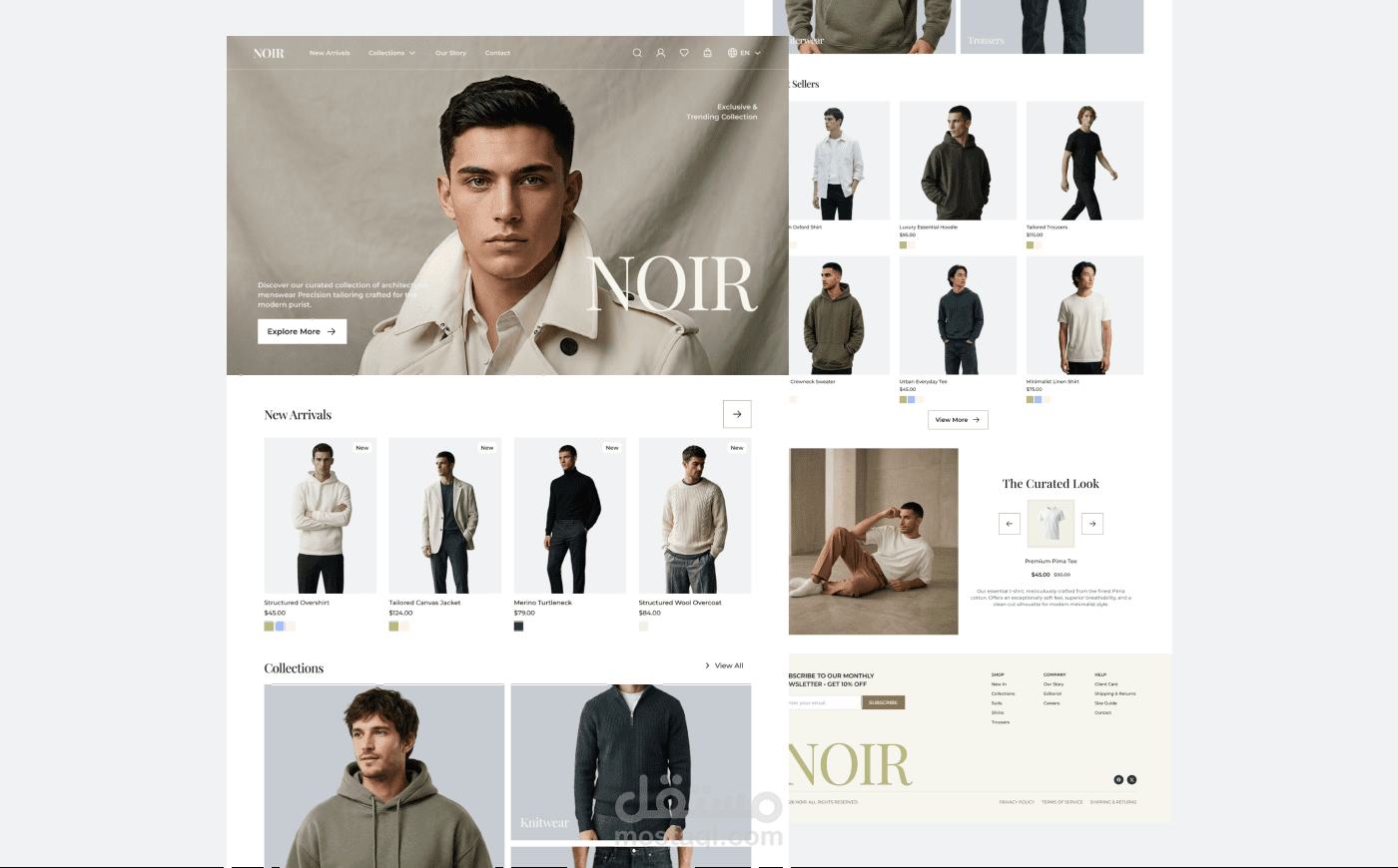 NOIR | تصميم متجر إلكتروني (Landing Page) | UI/UX Design