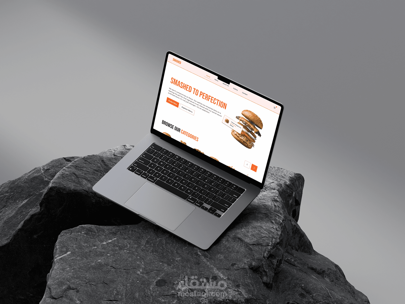 SMASHED | تصميم صفحة هبوط لبراند وجبات سريعة