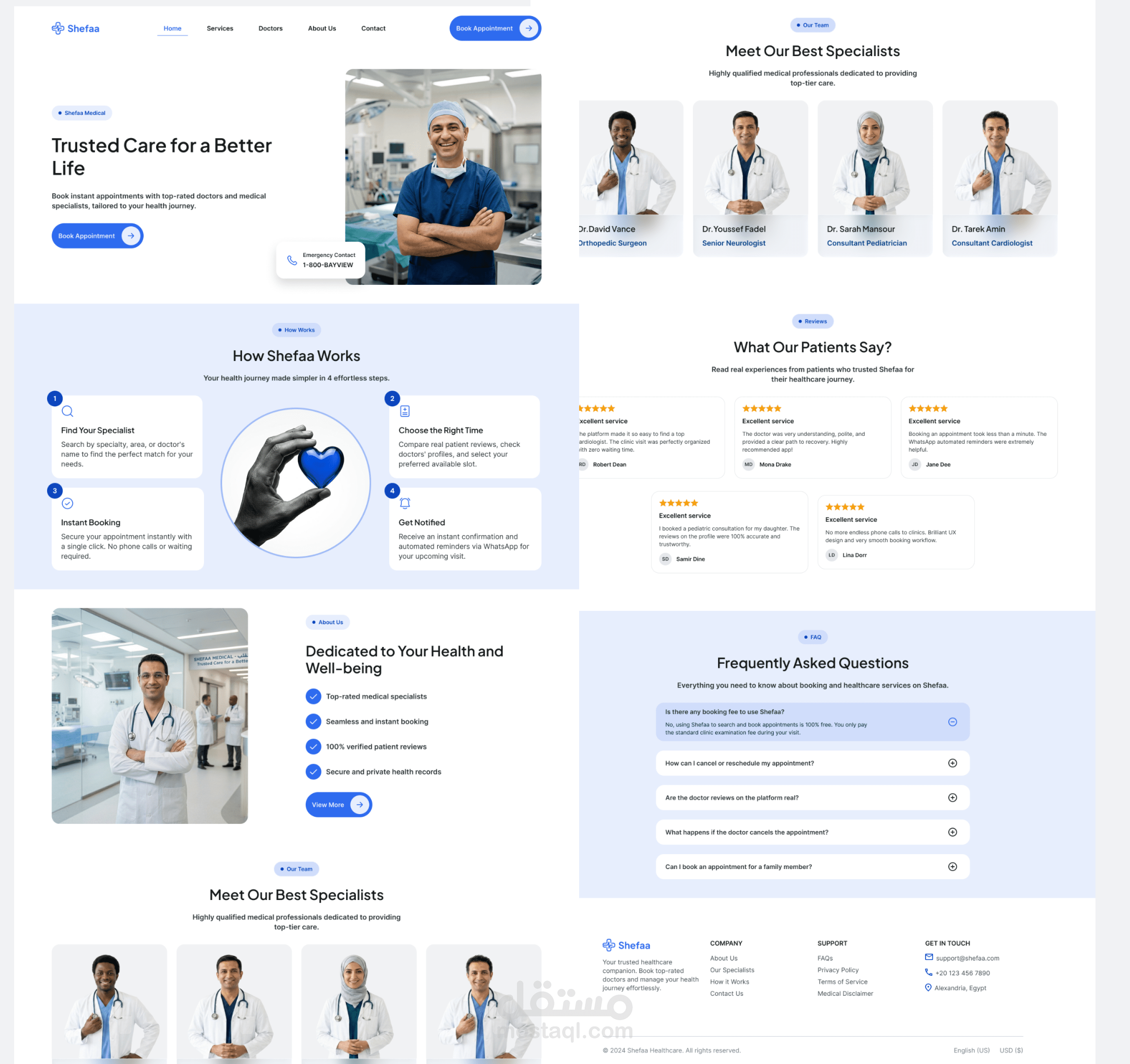 تصميم واجهات مستخدم (UI/UX) لمنصة حجز طبي ذكية | موقع ويب
