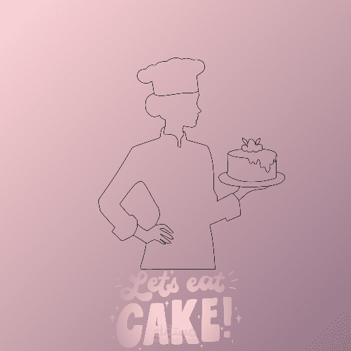 شعار لمحل الكيك Let's Eat Cake"