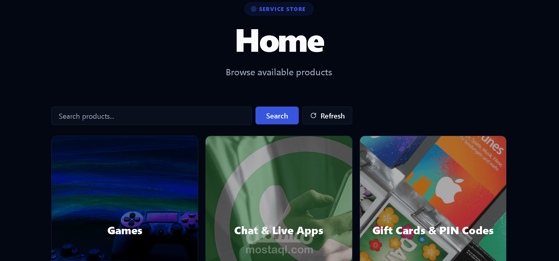 Gift Card Service Store