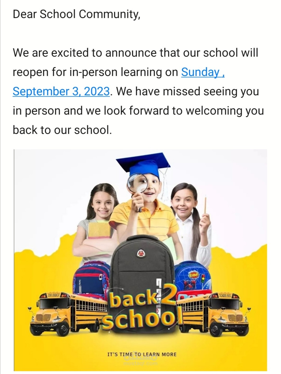 Back to school content