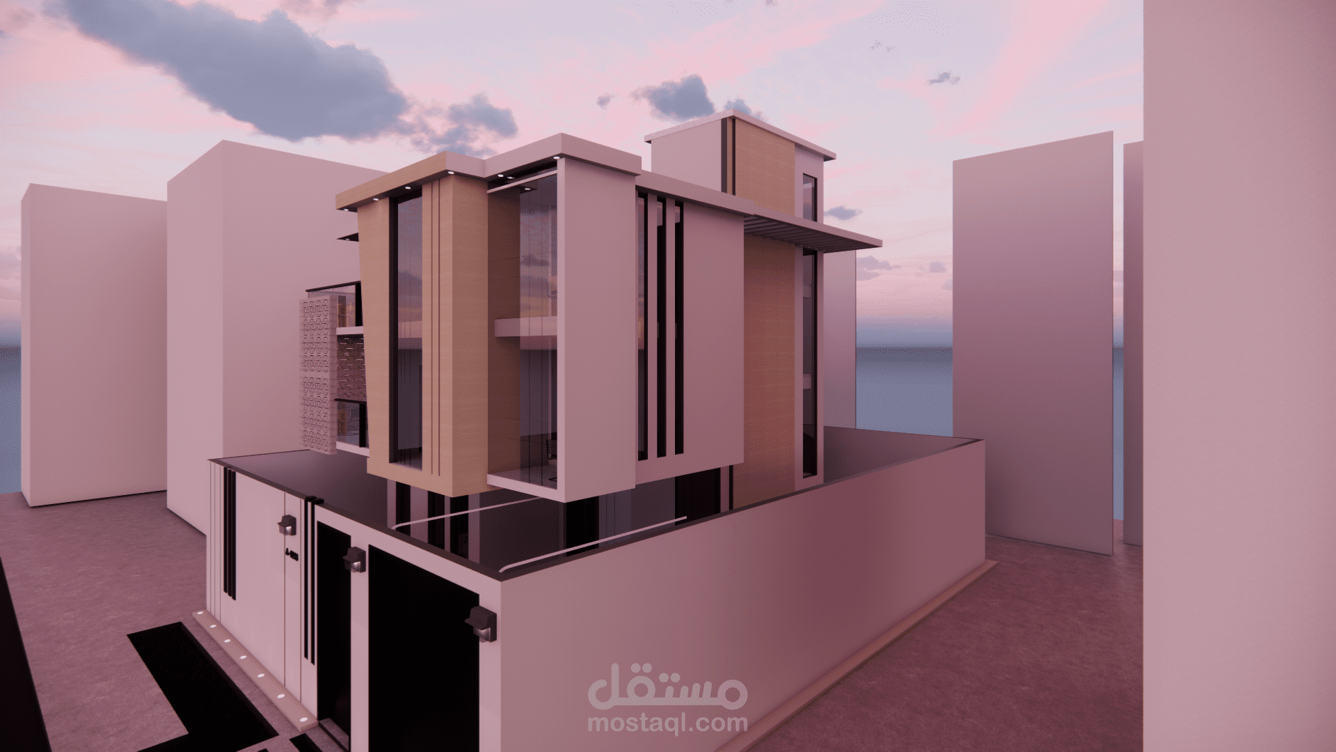 تصميم معماري خارجي لمبنى سكني
