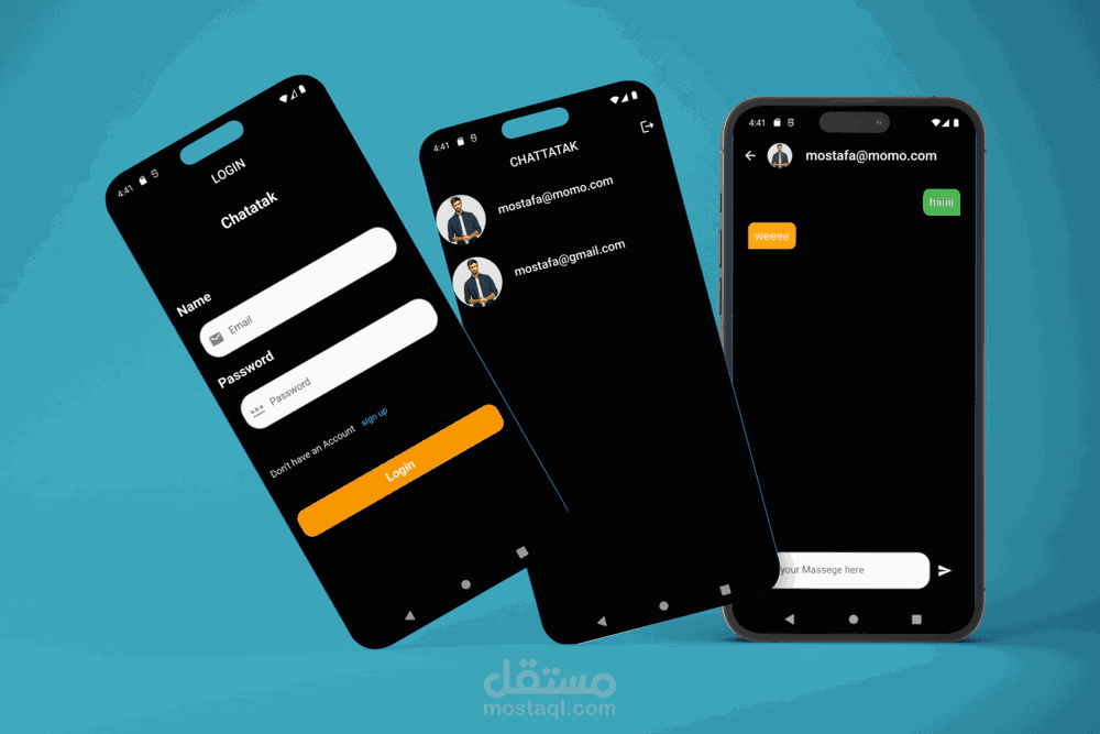 تطبيق دردشه باستخدام flutter