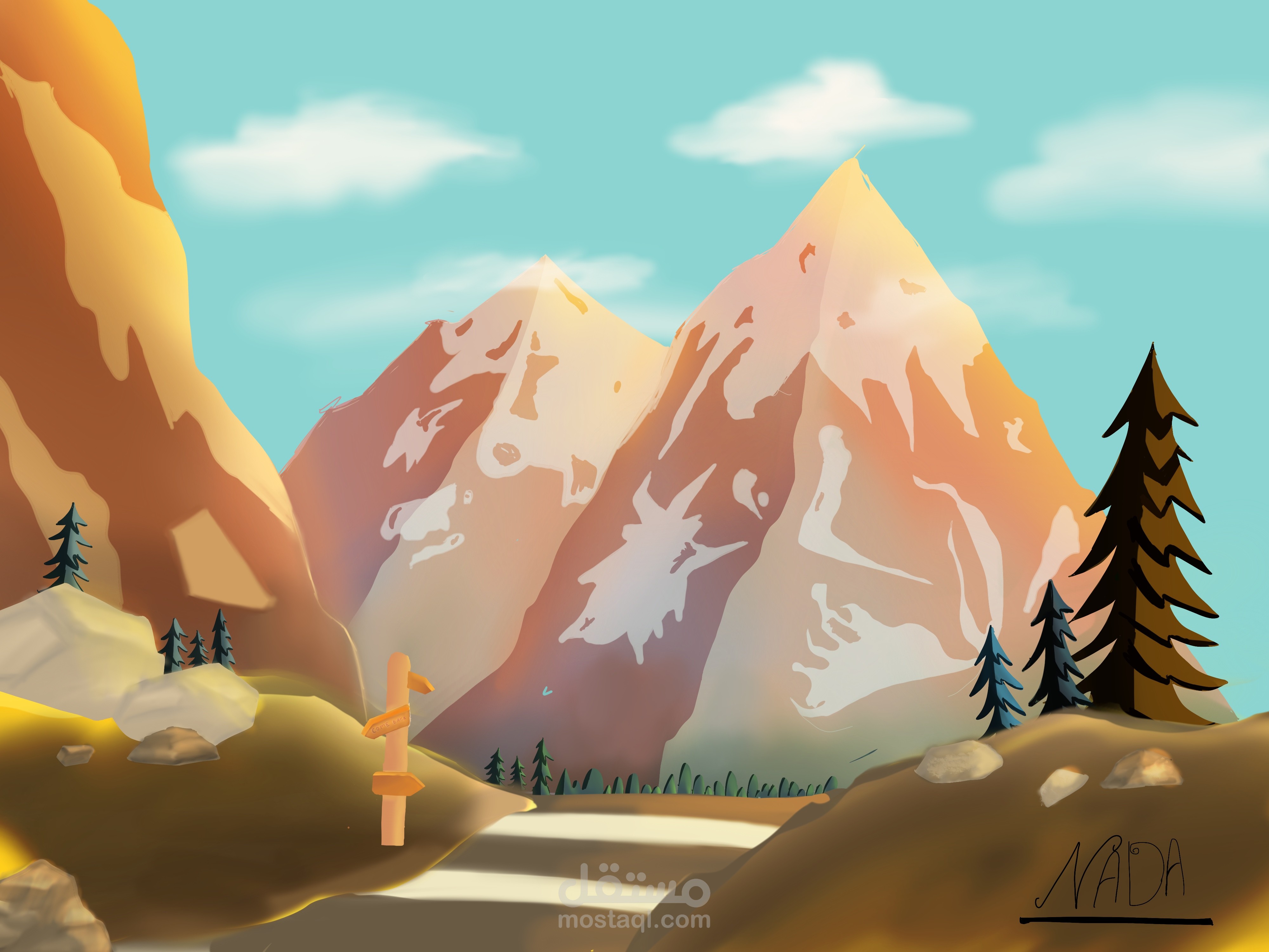 Nature and mountains digital art