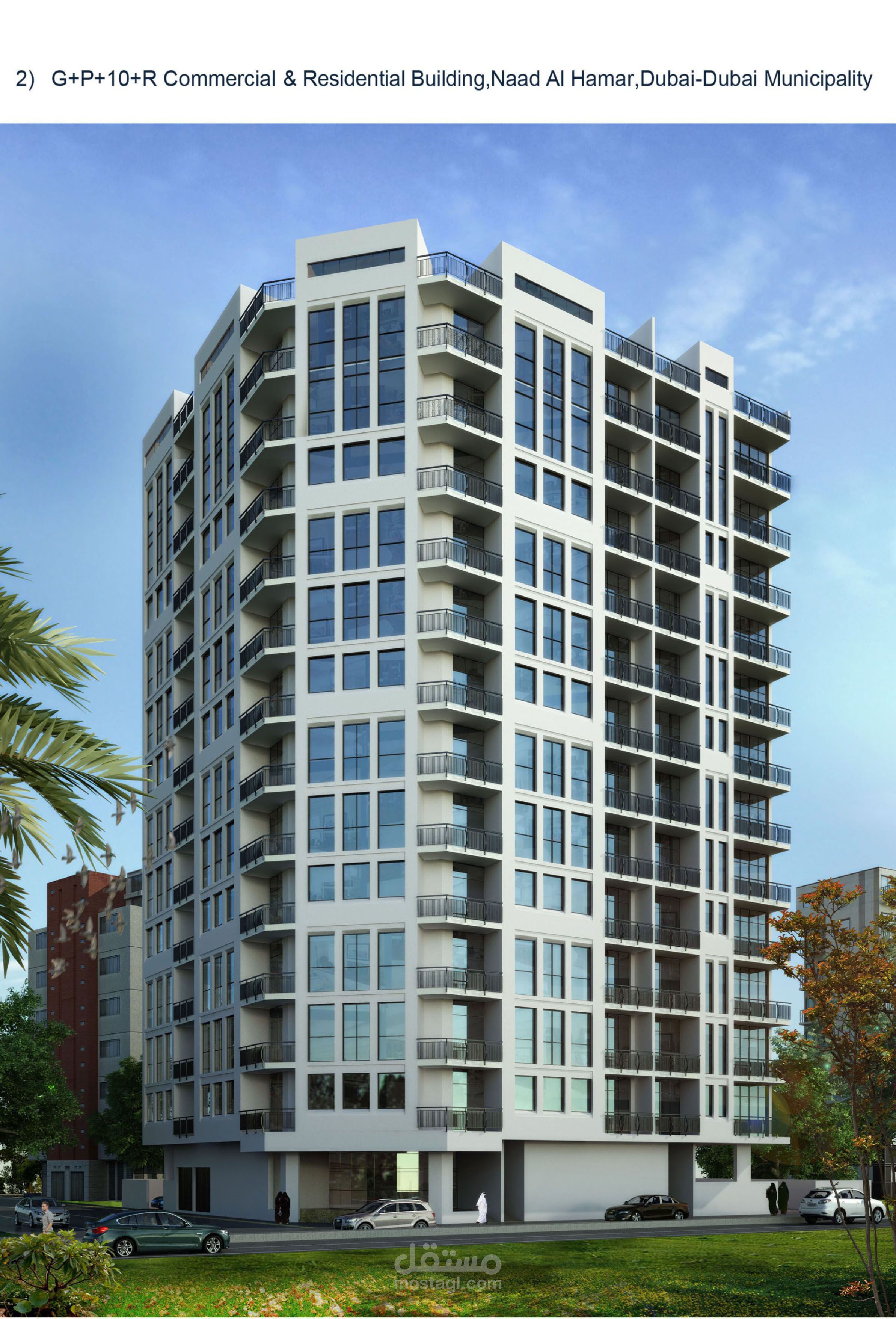 G+P+10+R COMMERCIAL AND RESDENTIAL BUILDING IN DUBAI