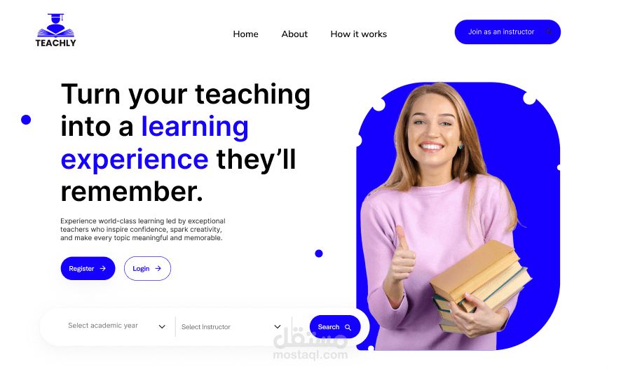Landing page for an Educational App