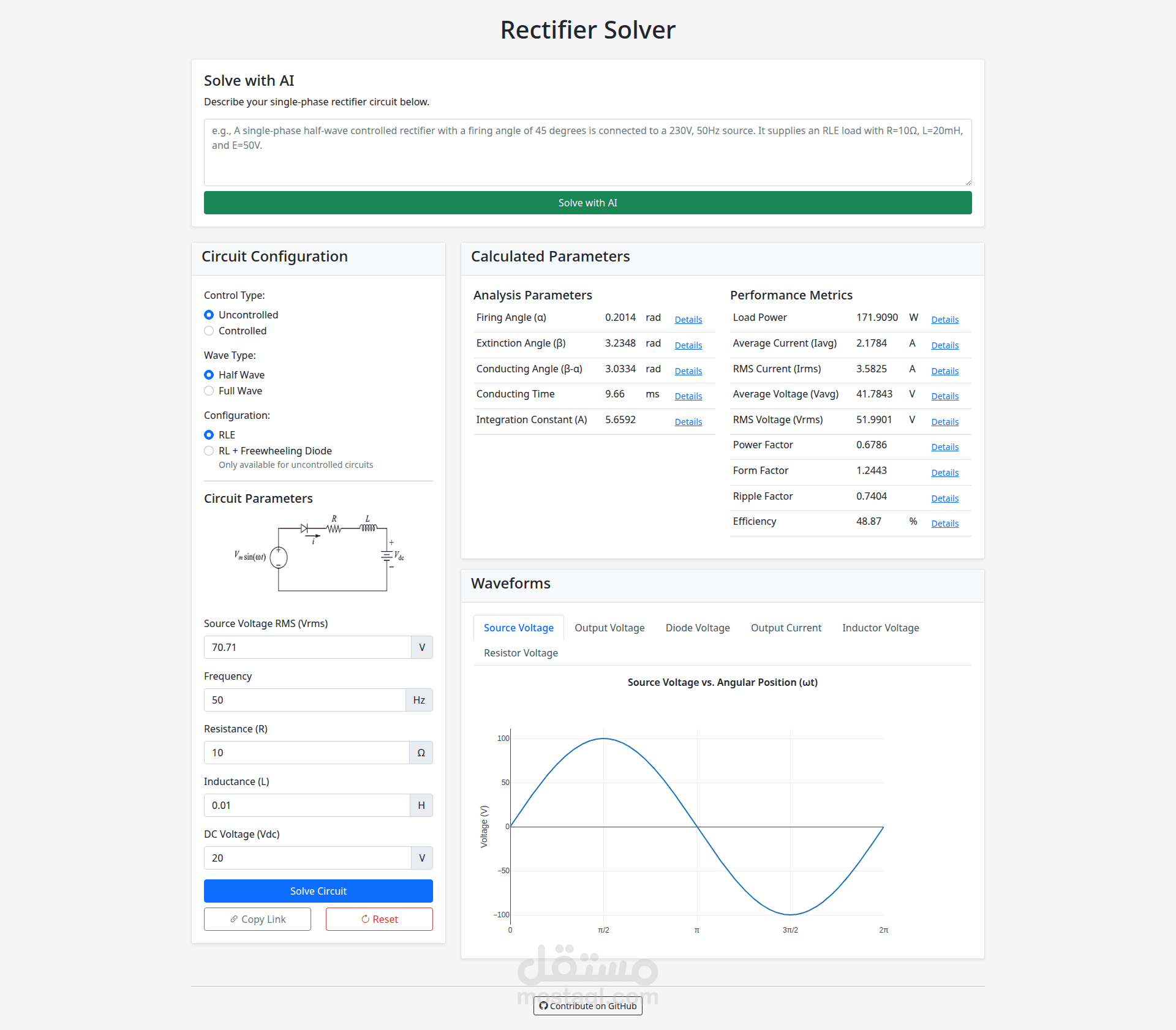 Rectifier Solver