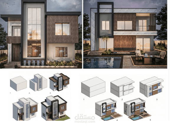 تصميم خارجي MODERN لفيلا دورين