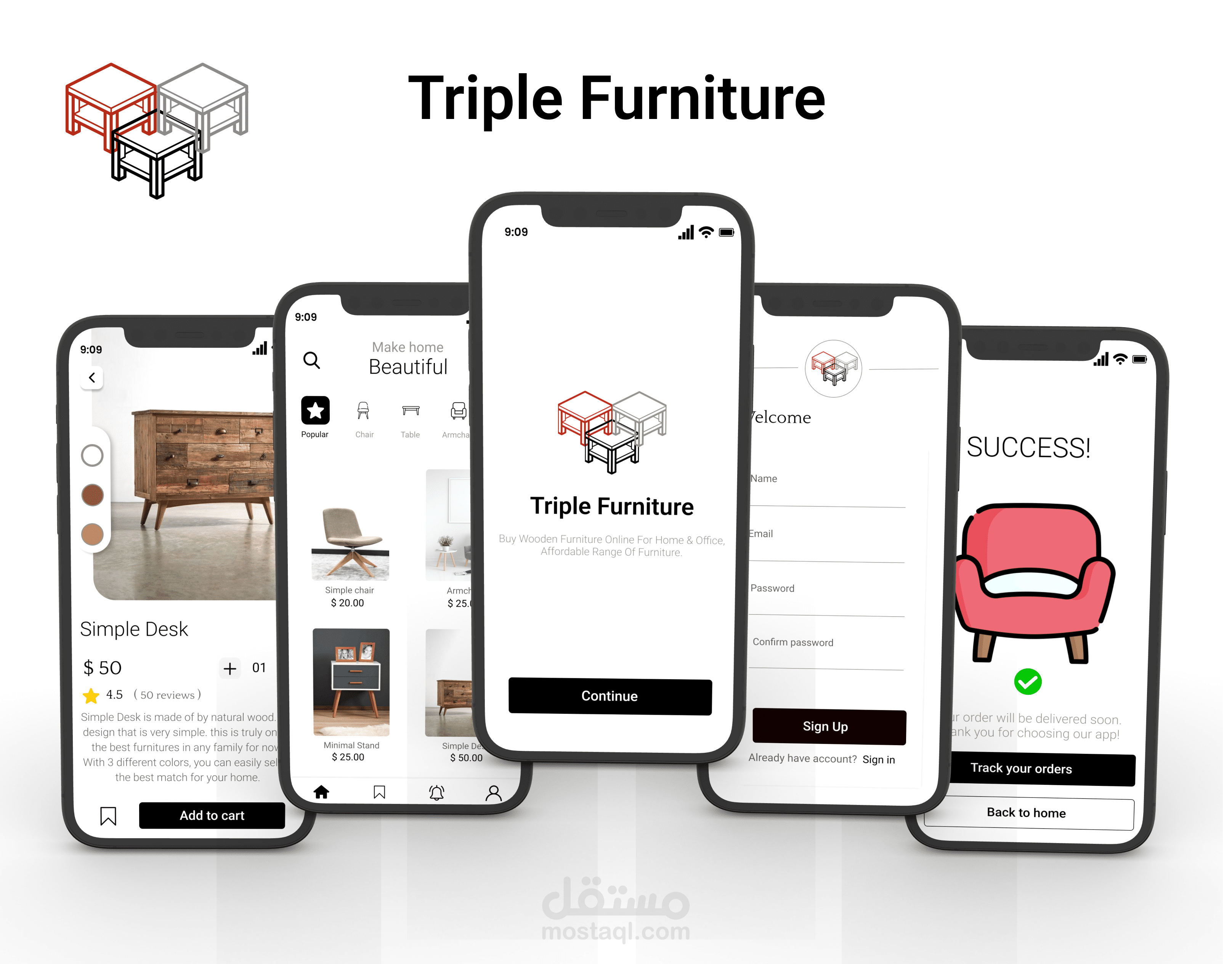Triple Furniture Mobile Application Design