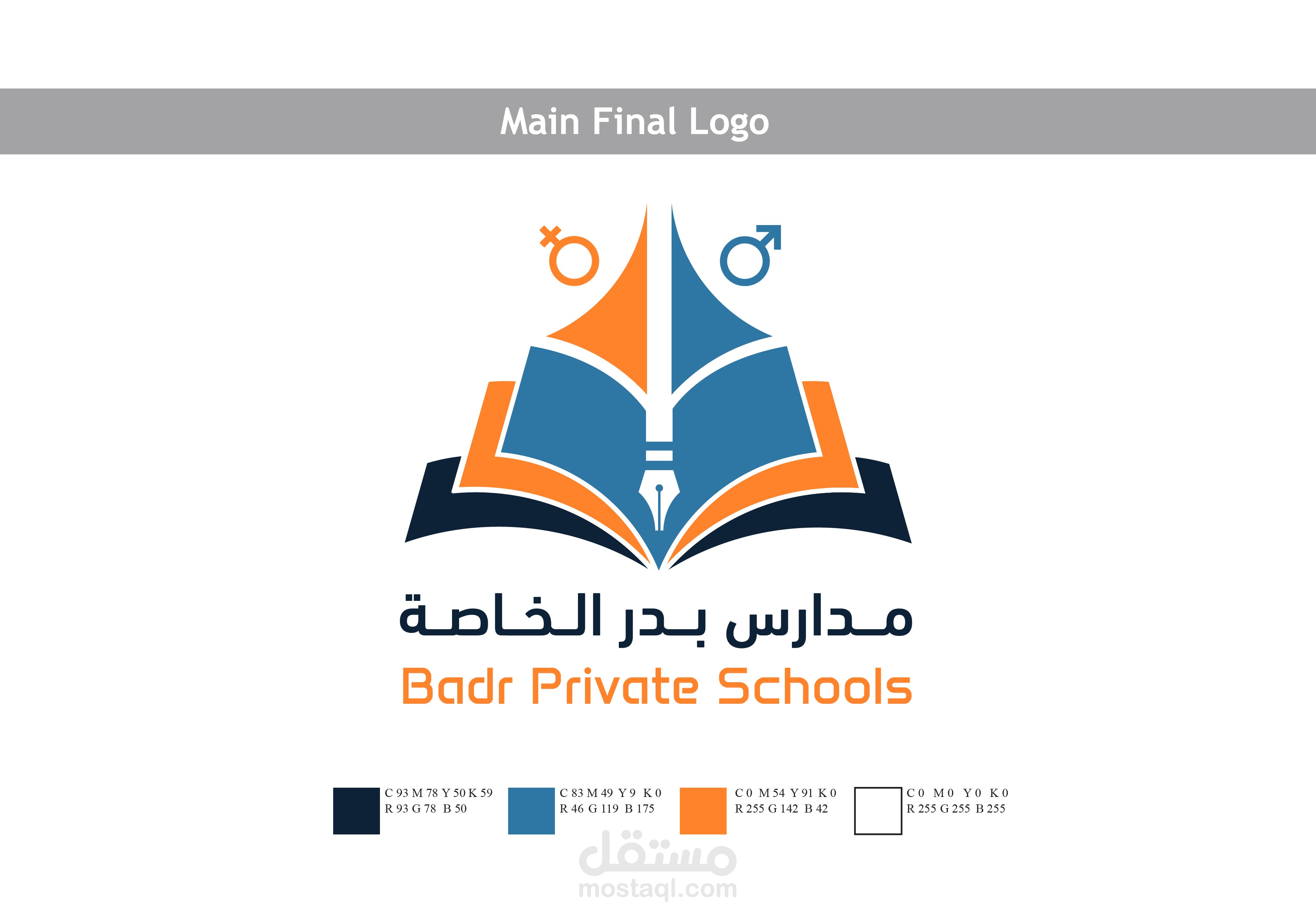 شعار مدرسة و خرائط و علامات