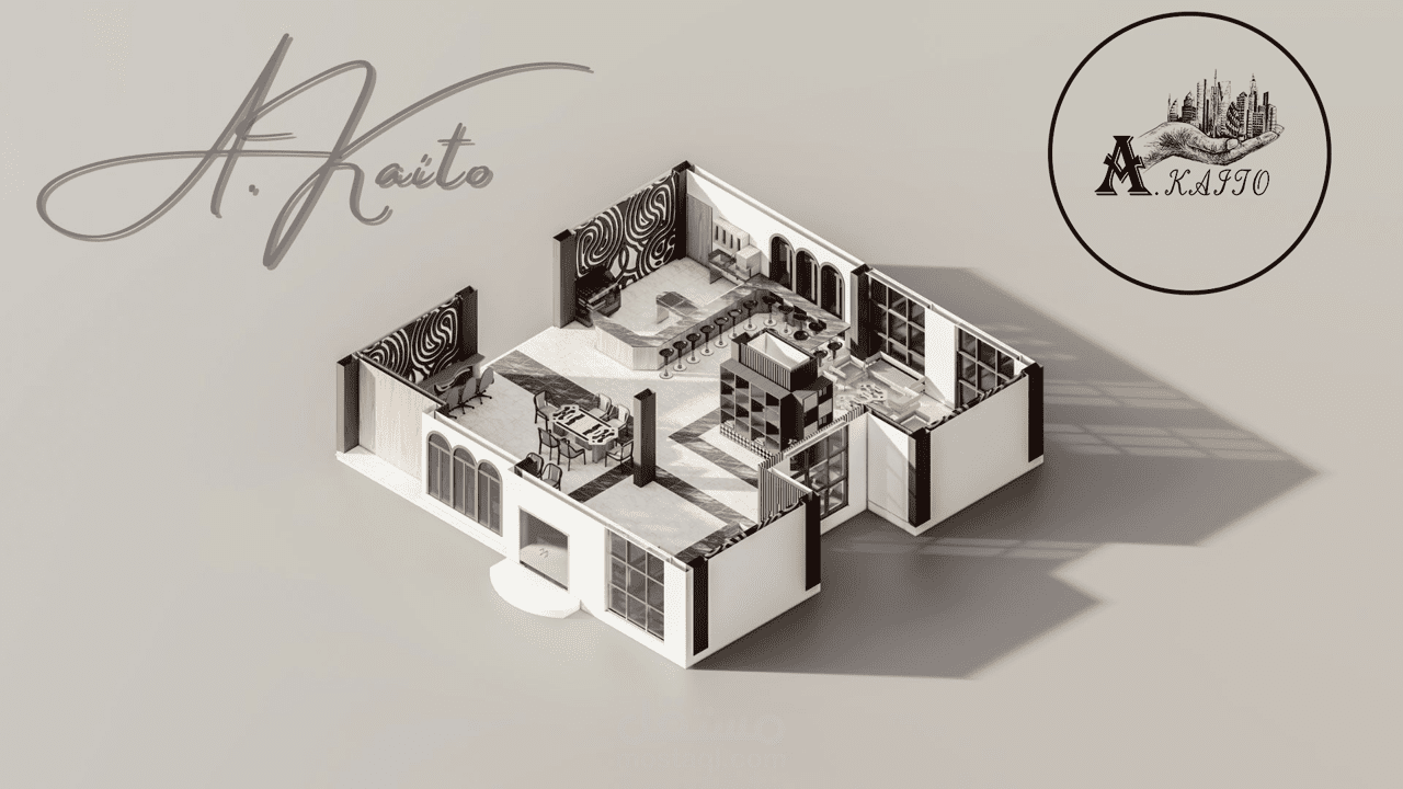 تصميم كافيتيريا  وworkspace و استراحة طلاب