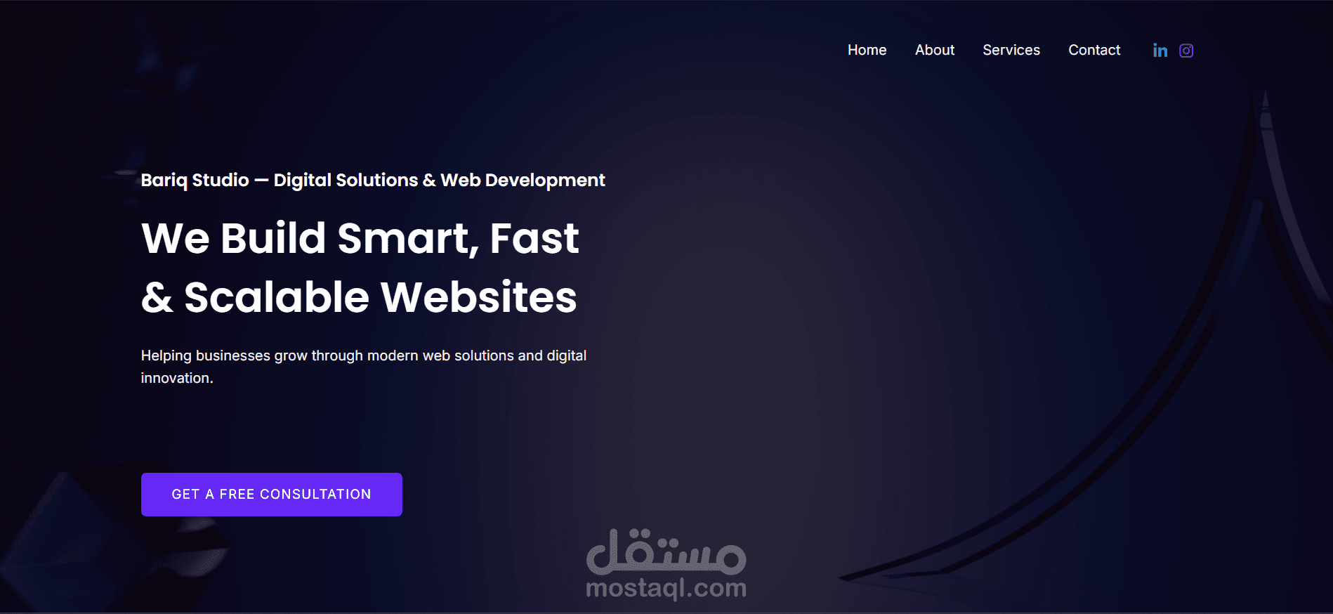 Modern Corporate Website – Bariq Studio