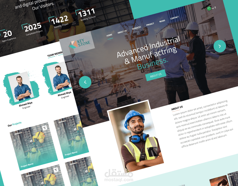 موقع تعريفي لصالح شركة Key Stone للمقاولات