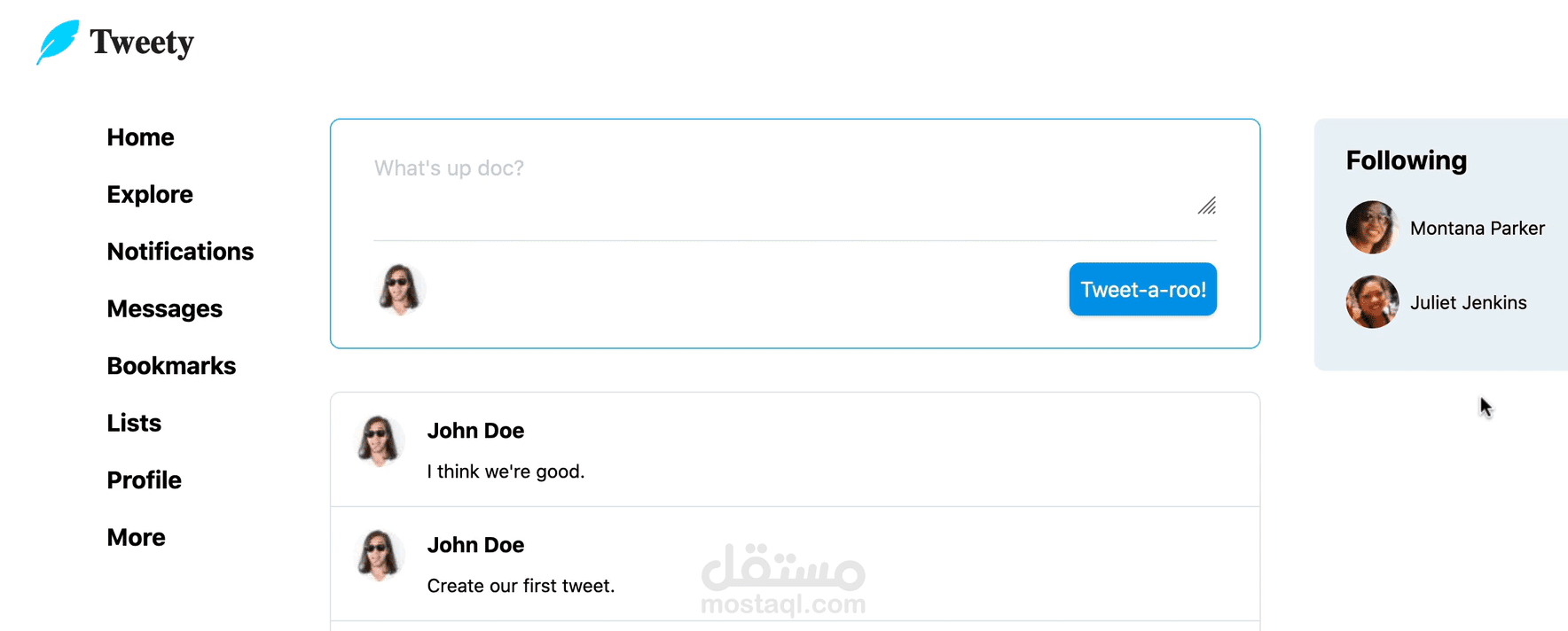 tweet app with laravel