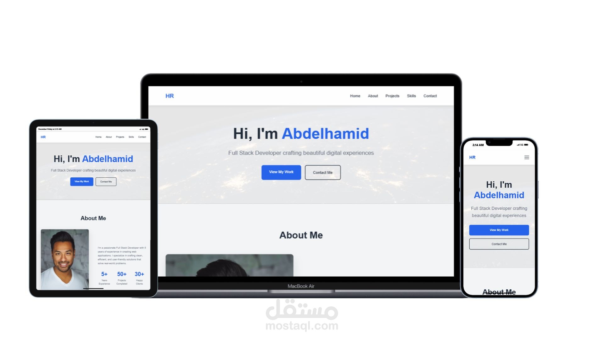 صفحة شخصية احترافية مصممة للمطورين