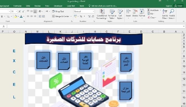 تصميم برنامج حسابات لشركة مصغرة excel