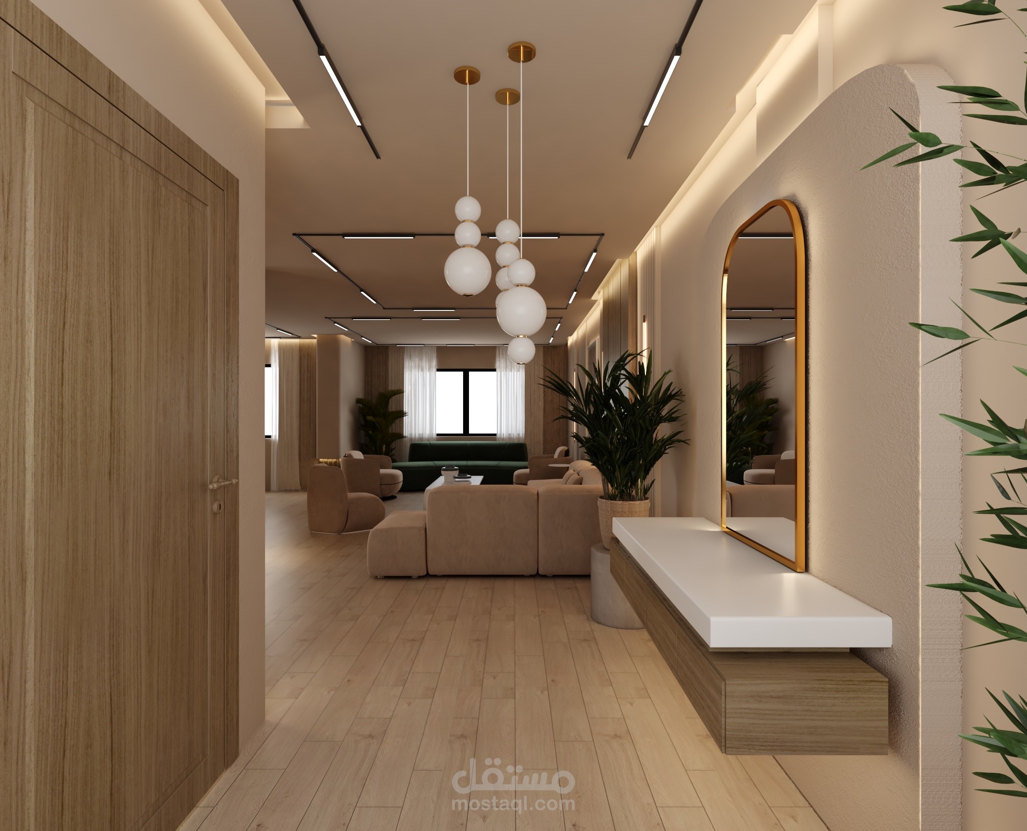 تصميم داخلي على نمط المينيماليست لفيلا في مدينة الشيخ زايد - مصر