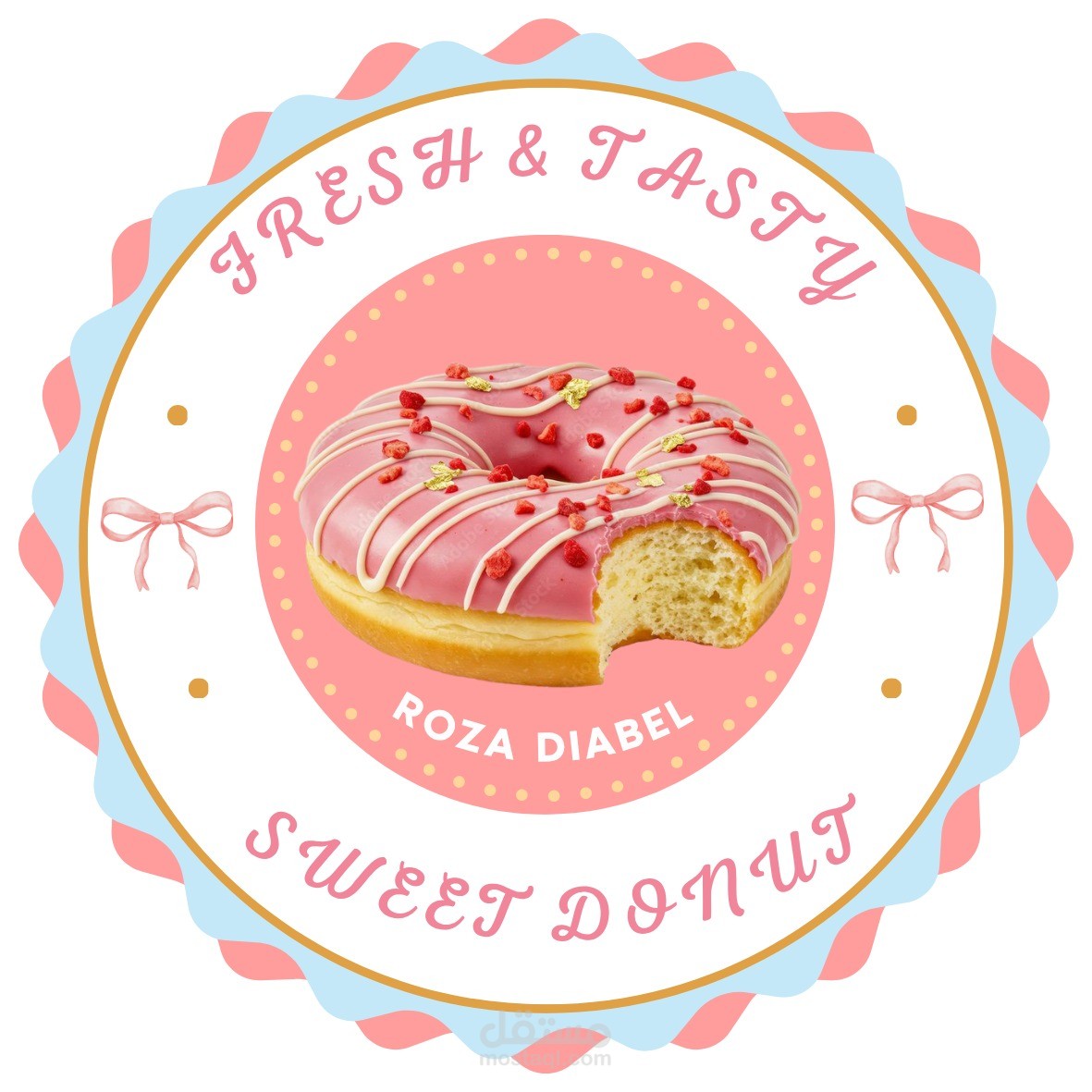 تصميم ملصق تجاري لبراند حلويات ومخبوزات (Sweet Donut)