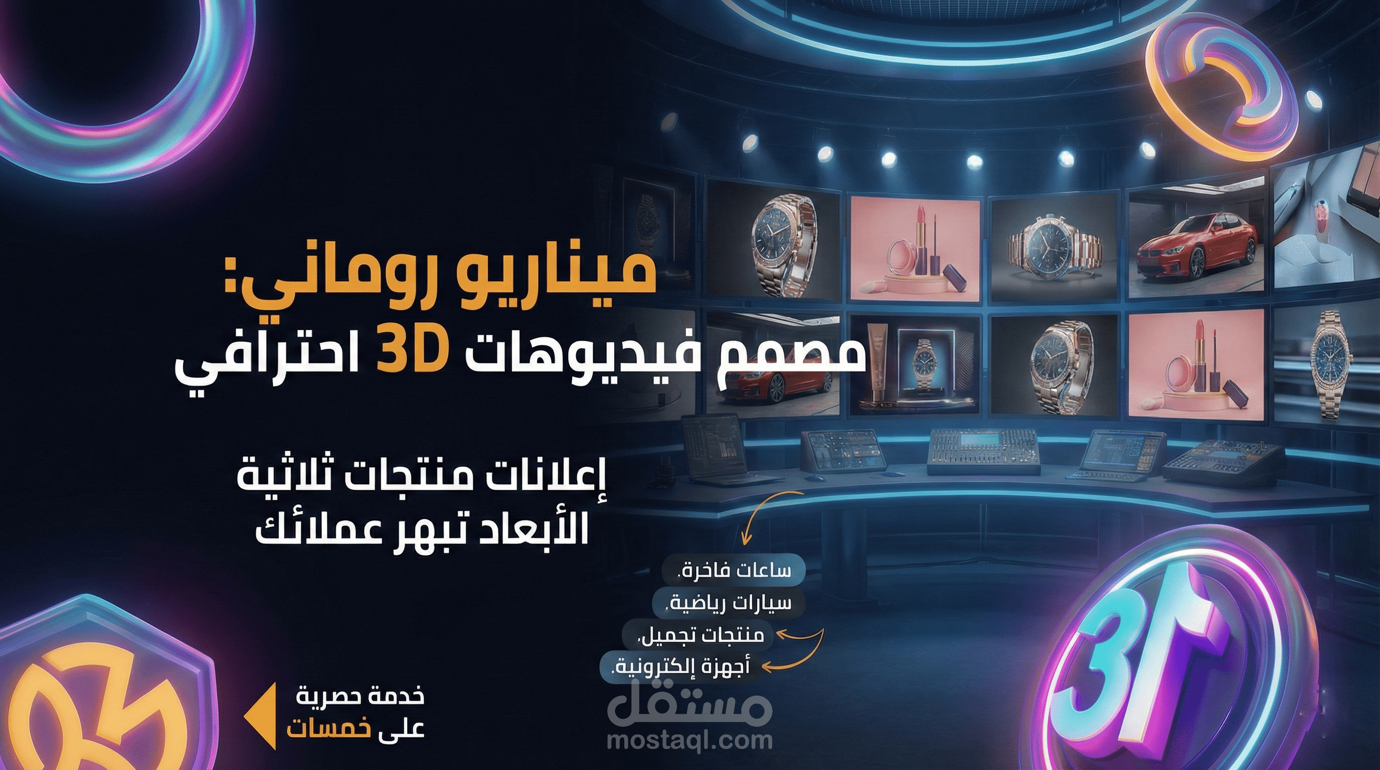 موشن فيديو ثلاثي الأبعاد لمنتجك - بجودة عالية وجذب بصري رائع