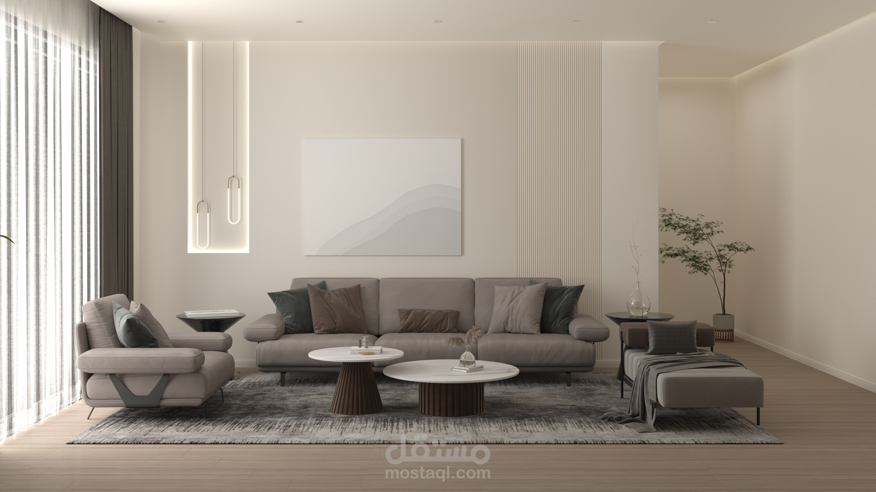 تصميم فراغ معيشة مودرن