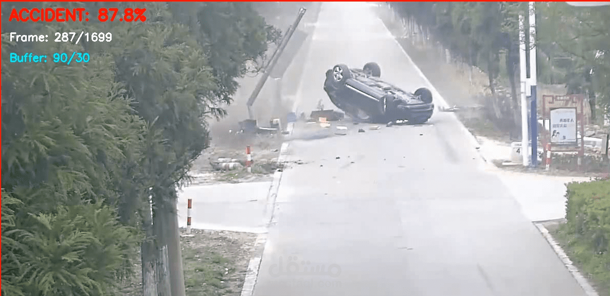 نظام كشف الحوادث المرورية في الوقت الفعلي - دقة 93.5%