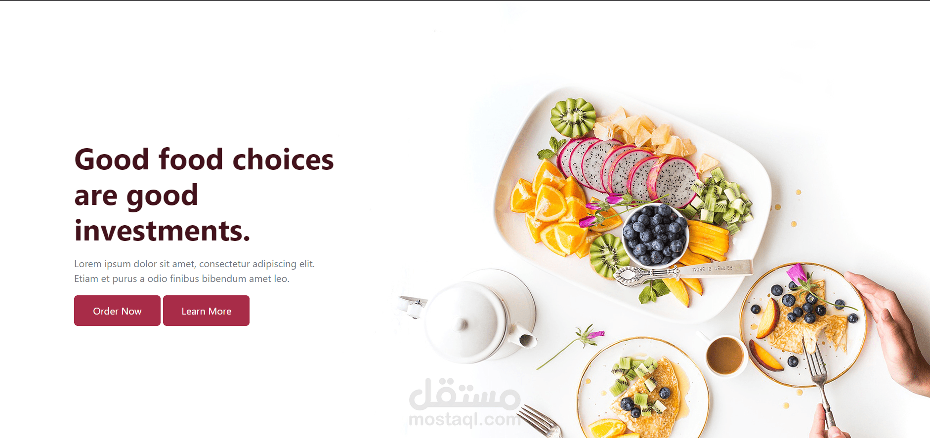 موقع تعريفي لمطعم