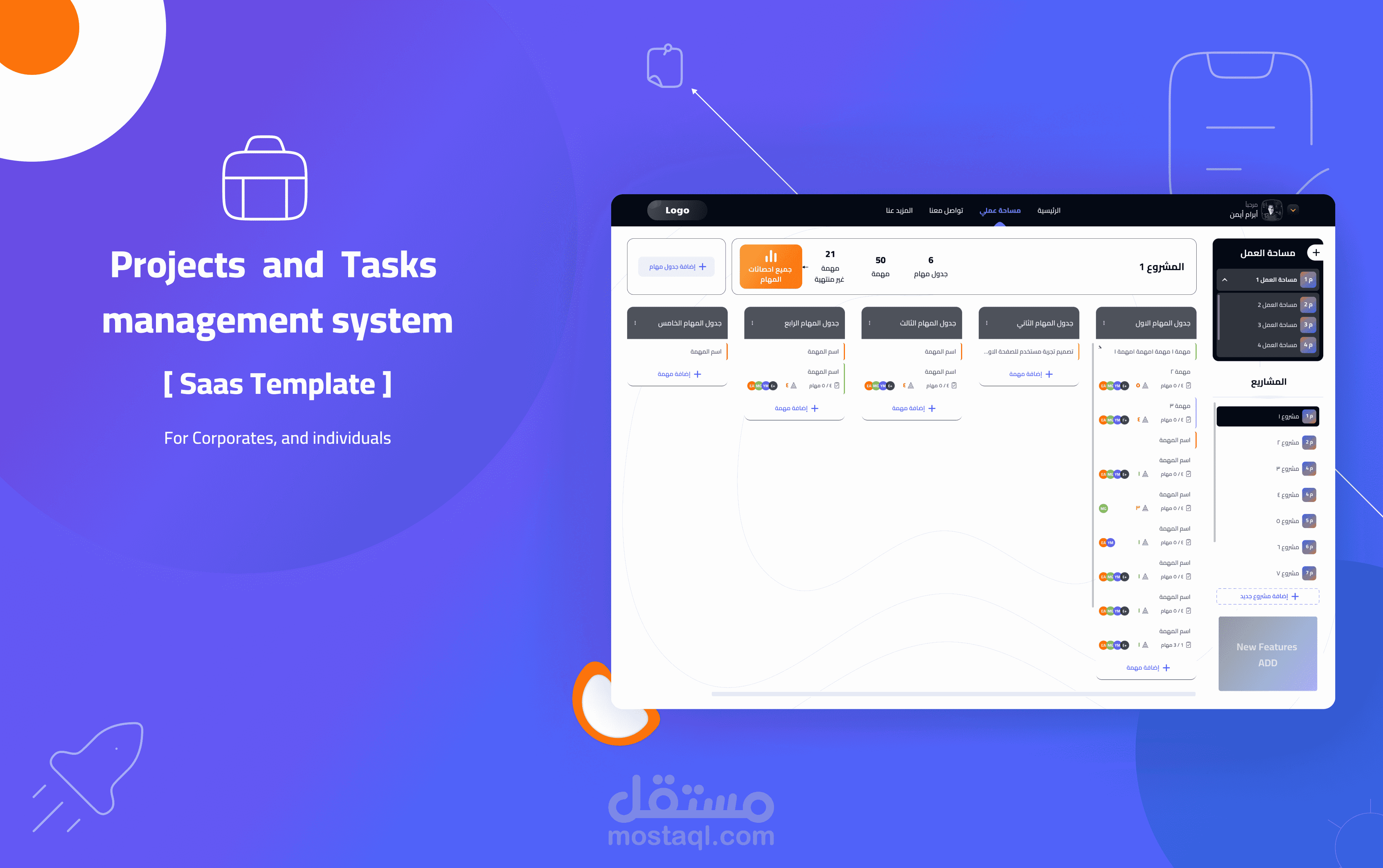 Projects & tasks management Saas system for corporates and individuals