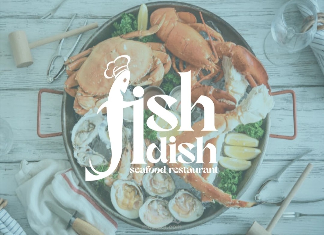 تصميم شعار مطعم مأكولات بحرية fish dish