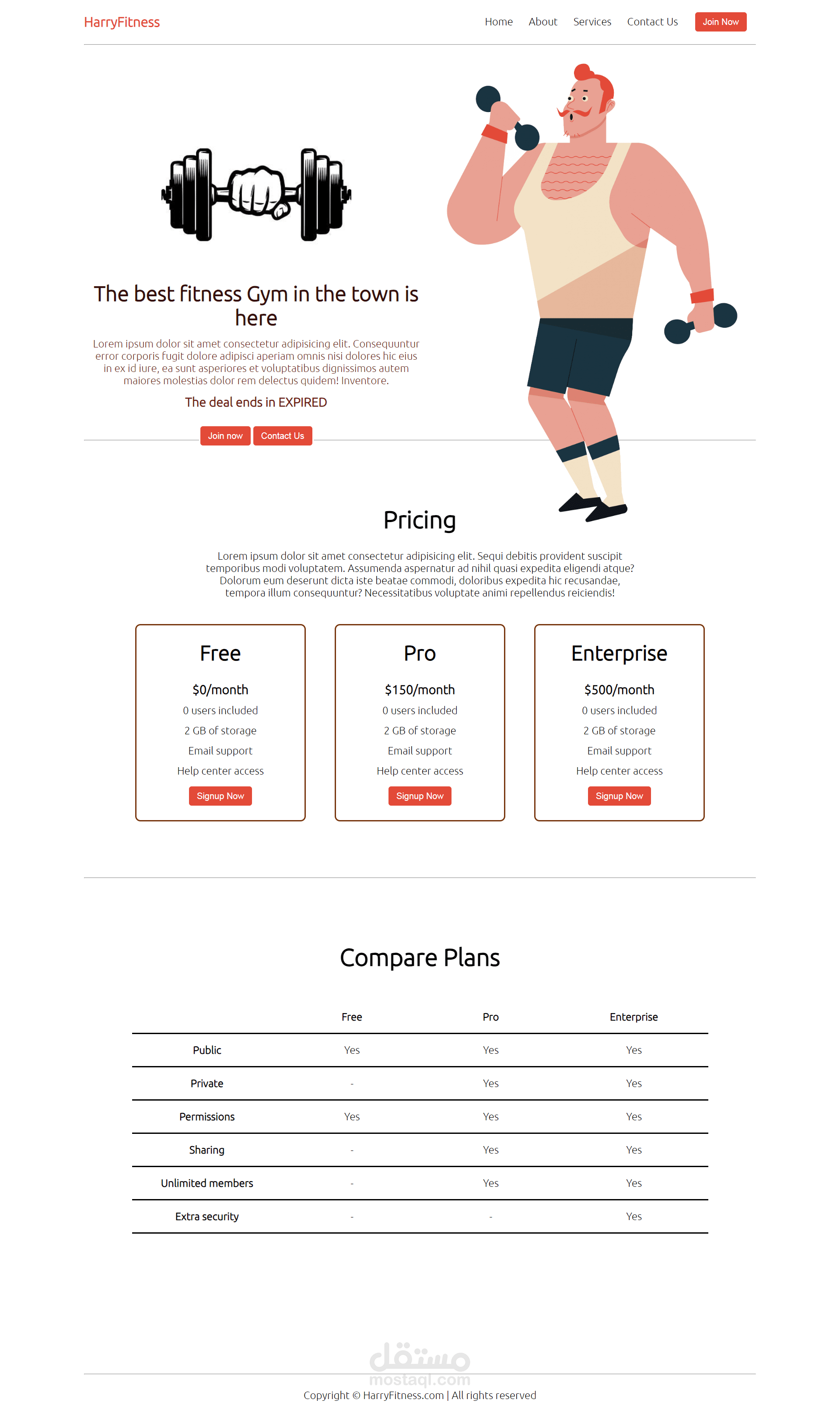 Fitness Landing Page