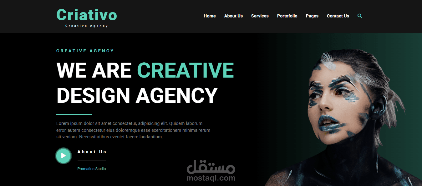 موقع Criativo لوكالة تصميم موقع أحترافي بسيط