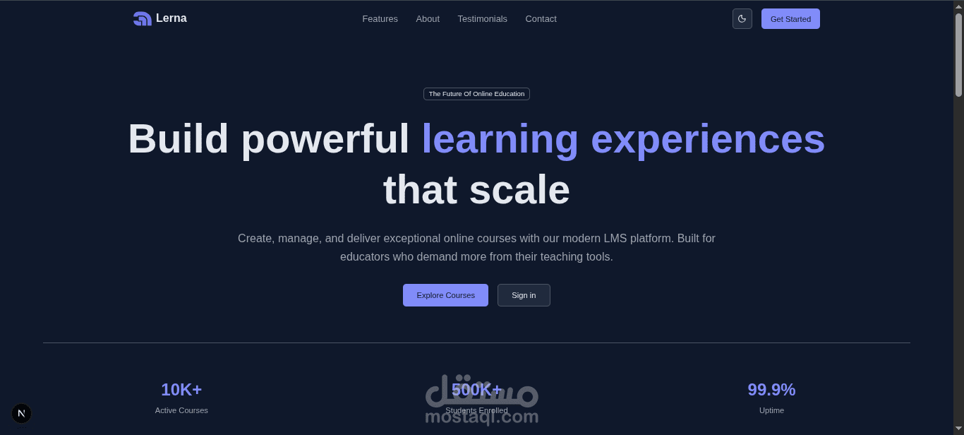 Lerna | منصة متكاملة لإدارة التعلم (LMS) للمبدعين والطلاب
