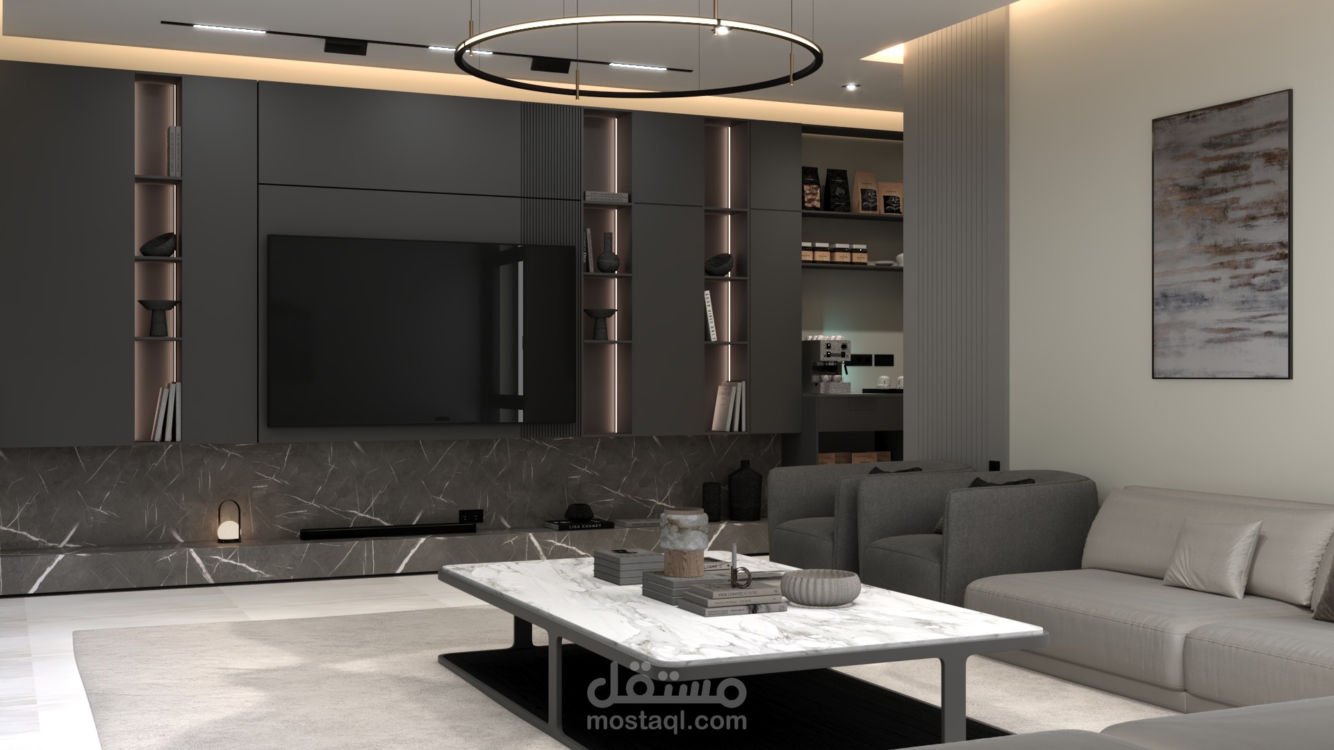 تصميم داخلي فيلا مودرن في السعودية