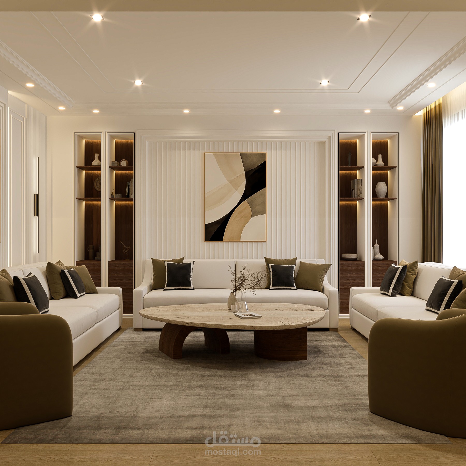 تصميم داخلي صالة ضيوف نيوكلاسيك