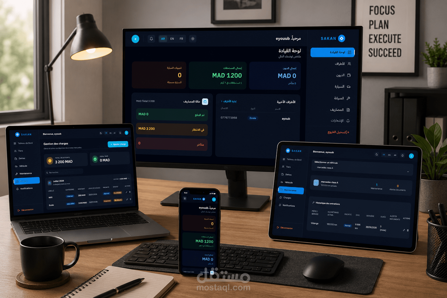 SAKAN | نظام ذكي لإدارة الديون، المصاريف، وصيانة السيارات