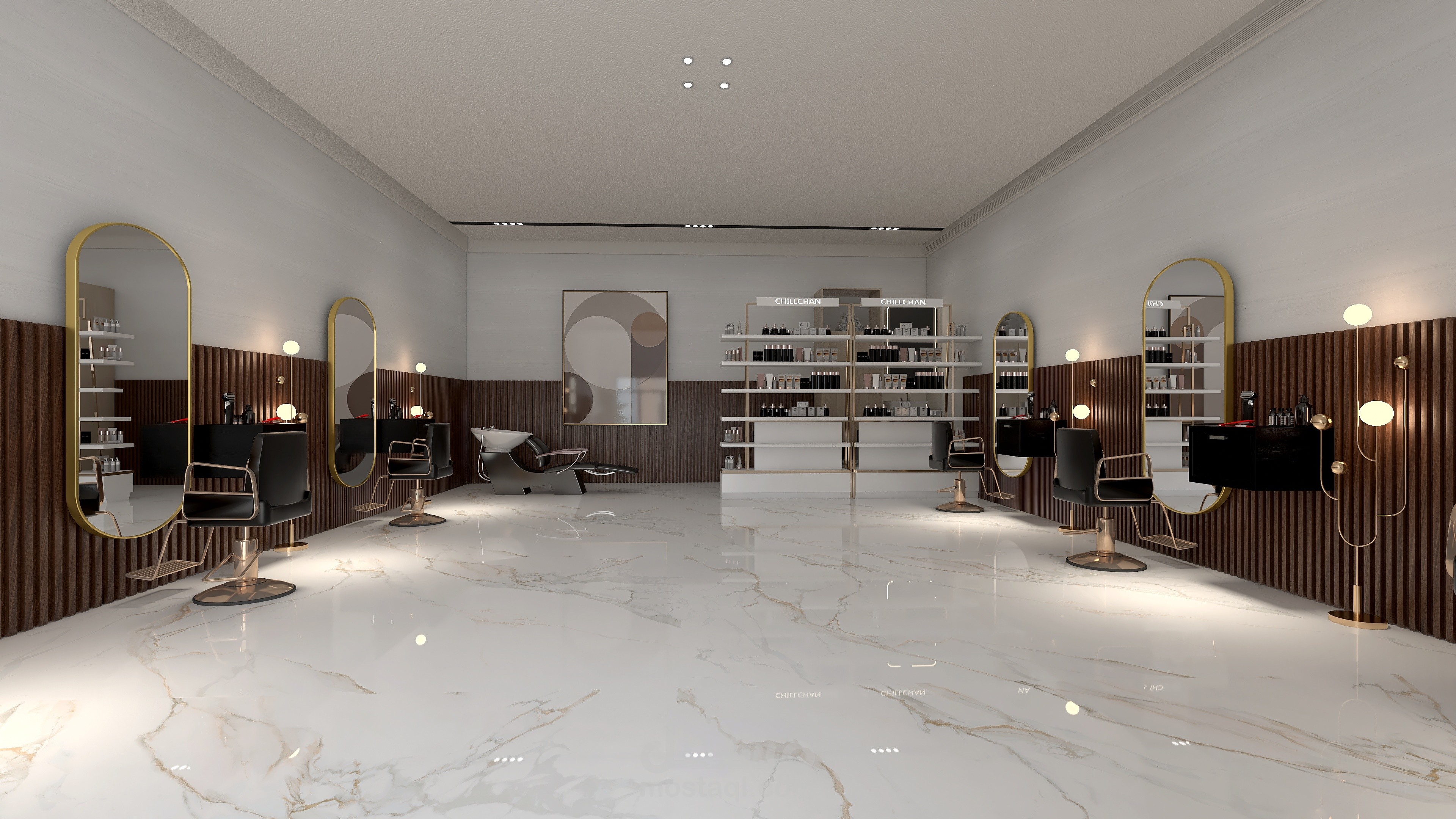 تصميم صالون حلاقة