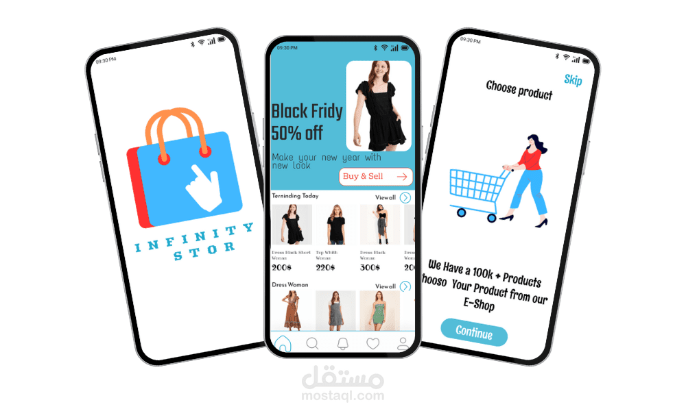 تصميم واجهة المستخدم وتحليل تجربة المستخدم (UI - UX ) بإحترافية للتطبيق متجر الكترونى