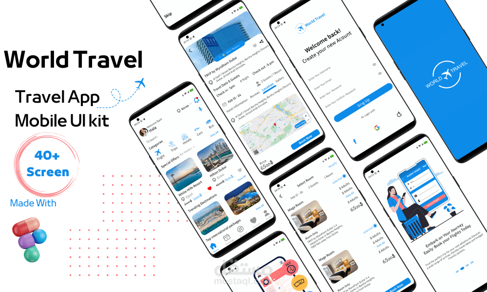 تصميم تطبيق سفر UI UX